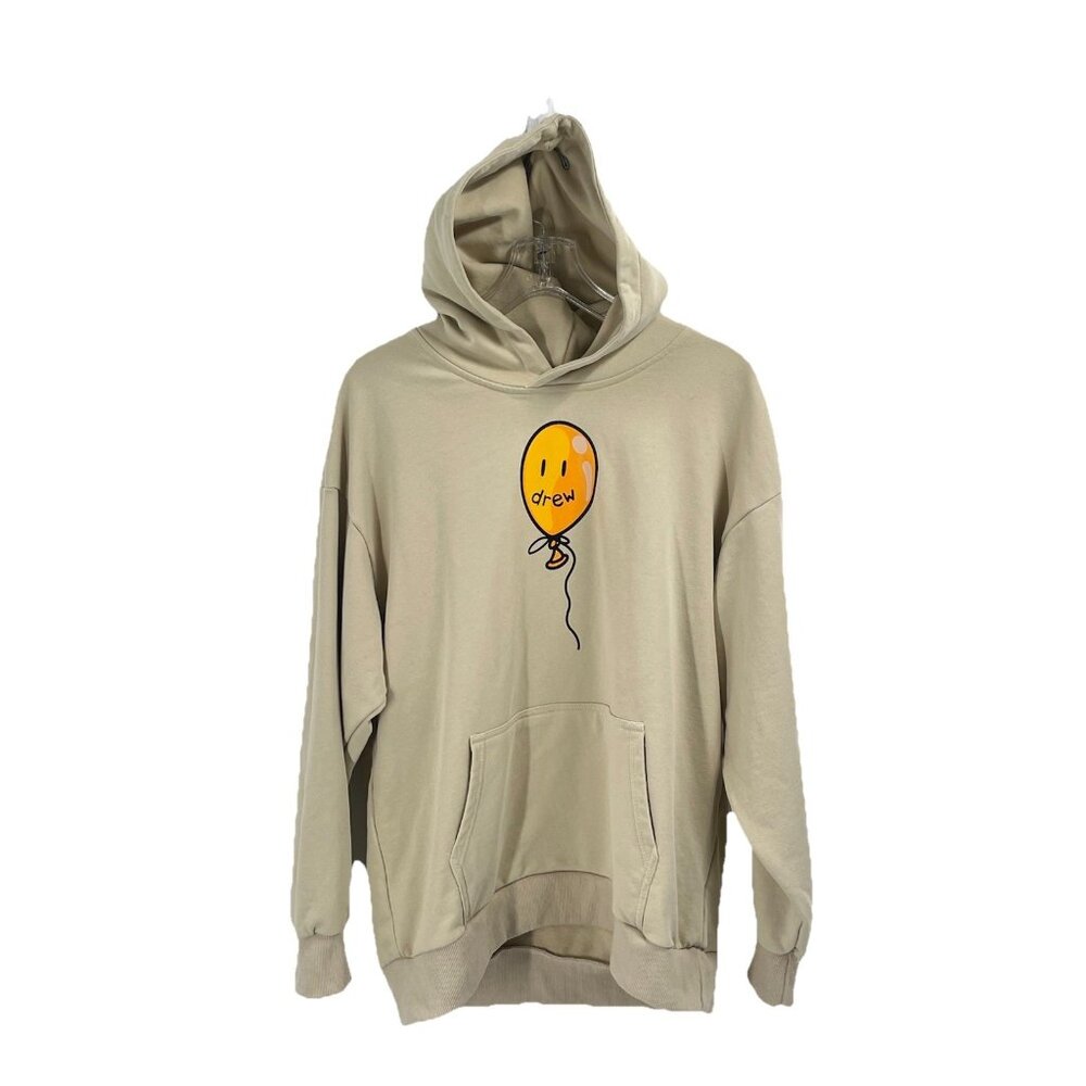 Drew House Balloon Graphic Pullover Hoodie Sweatshirt Beige Joy Mascot Sz XL